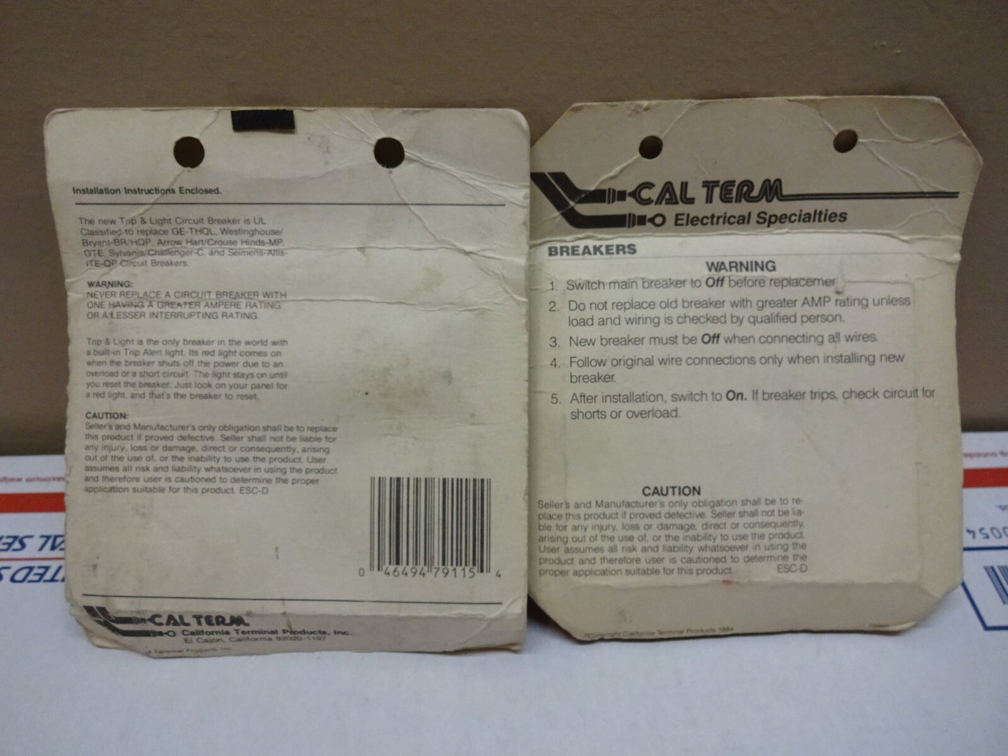 CAL TERM LB-115 / FPW-115 / SD-250 QO-250 CIRCUIT BREAKERS / NEW MIXED LOT OF 3