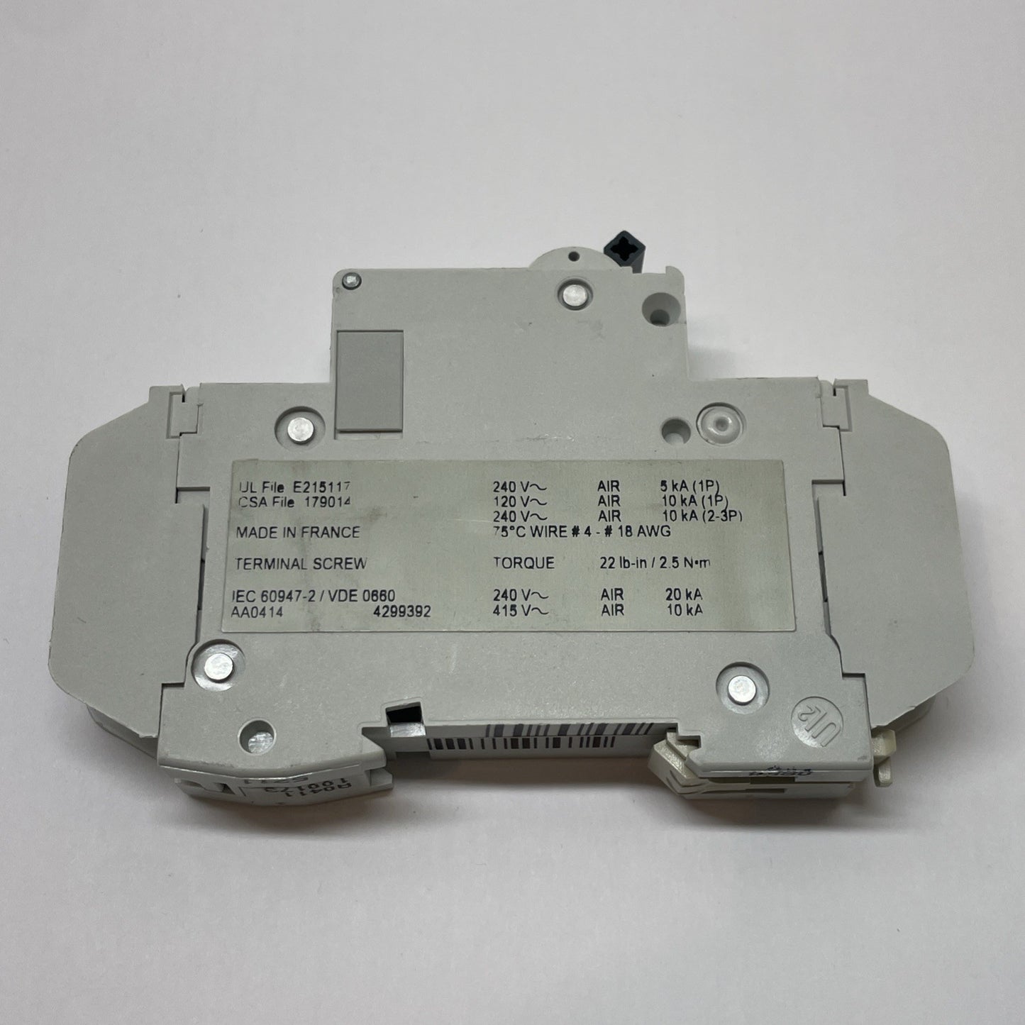 Merlin Gerin Multi9 C60N 60112 1-Pole Type C 15A Miniature Circuit Breaker