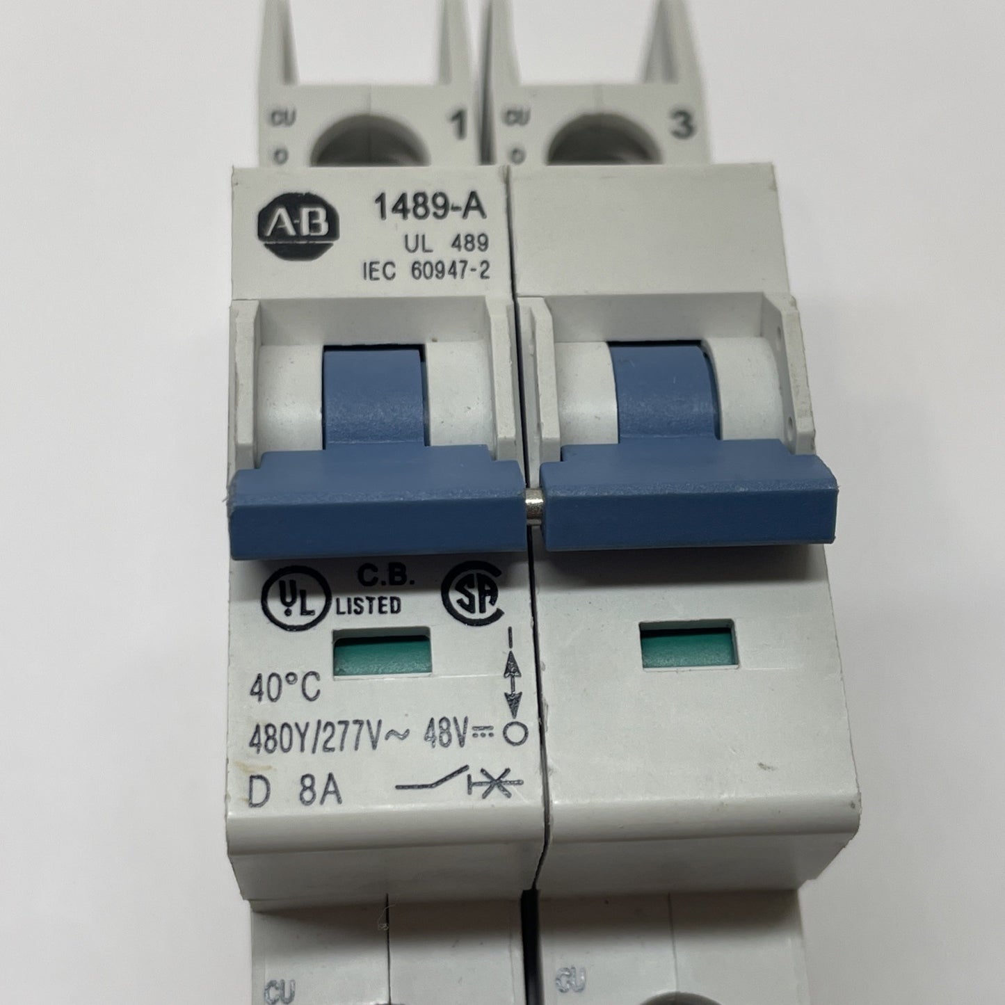 Allen Bradley 1489-A2D080 8 Amp 2-Pole 480Y/277 VAC, 96 VDC Breaker