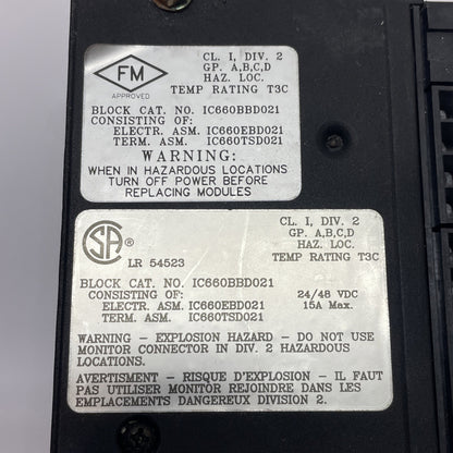 GE Fanuc IC660BBD021 Genius Sink I/O Module IC660EBD021L + IC660TSD021B 24/48VDC