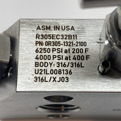 Rosemount 0R305-1321-2100 Pressure Transmitter Manifold (4000psi) R305EC32B11