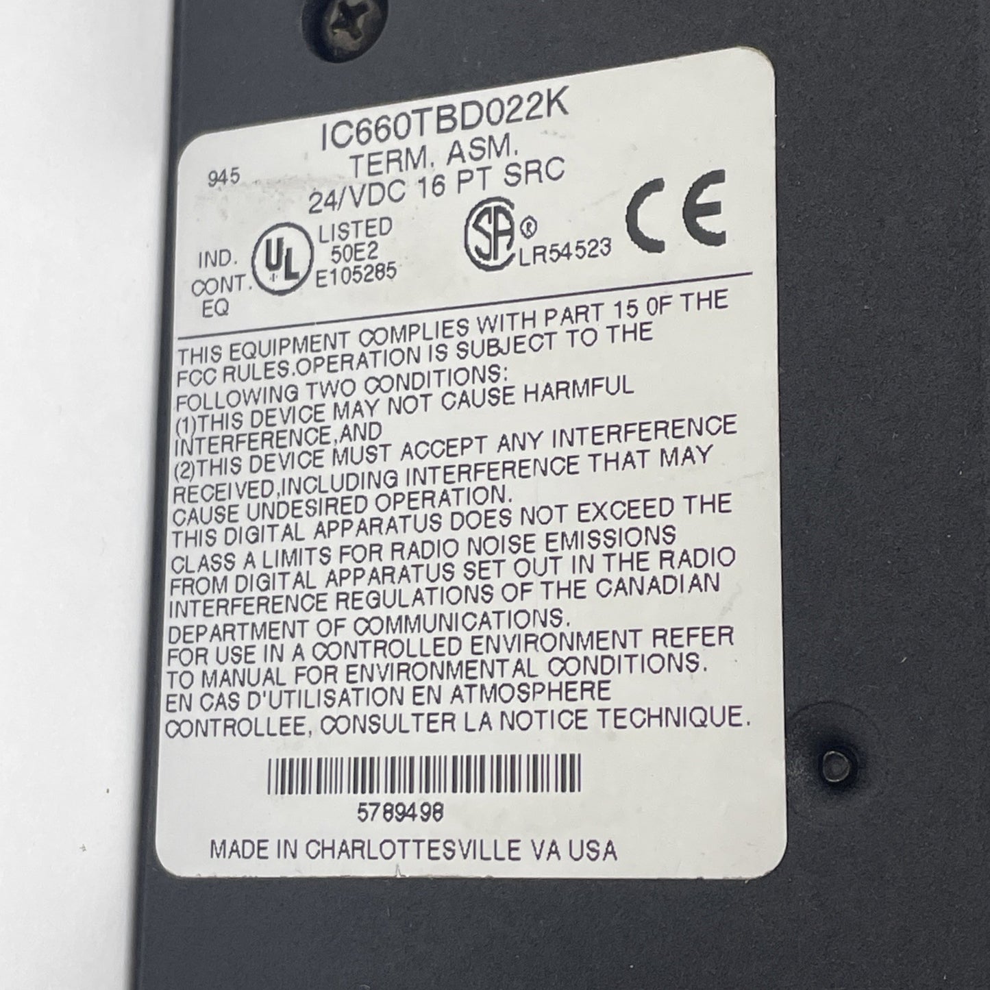 GE Fanuc IC660BBD022 / IC660EBD020T / IC660TBD022K Genius Block I/O module
