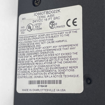 GE Fanuc IC660BBD022 / IC660EBD020T / IC660TBD022K Genius Block I/O module