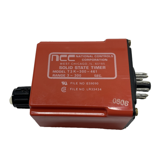 NCC T3K-300-461 Time Delay Relay 3-300s 120 VAC 10 A DPDT 11-Pin Plug