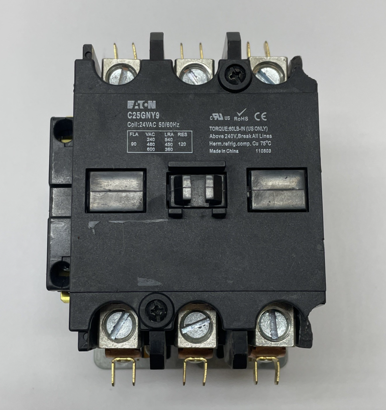 Eaton C25GNY9 3-Pole Definite Purpose Contactor 120A