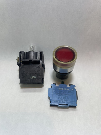 AB Illuminated Push Button 22mm - RED - 800E Series 250V Max 800ES-LF33DL0X10