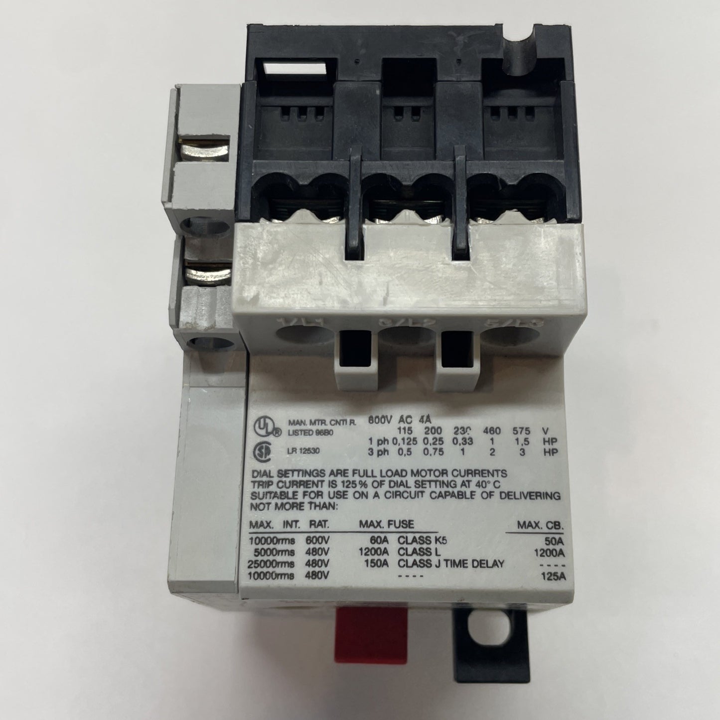 Eaton Cutler Hammer A302HN Manual Motor Starter 2.5–4A Motor Protector