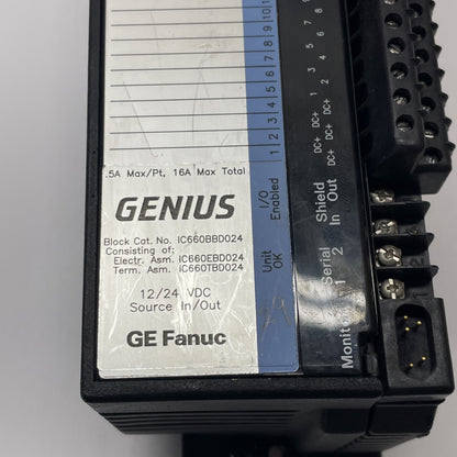 GE Fanuc IC660BBD024 I/O Block Assembly 32-Circuit 12-24 VDC (EBD024K + TBD024K)