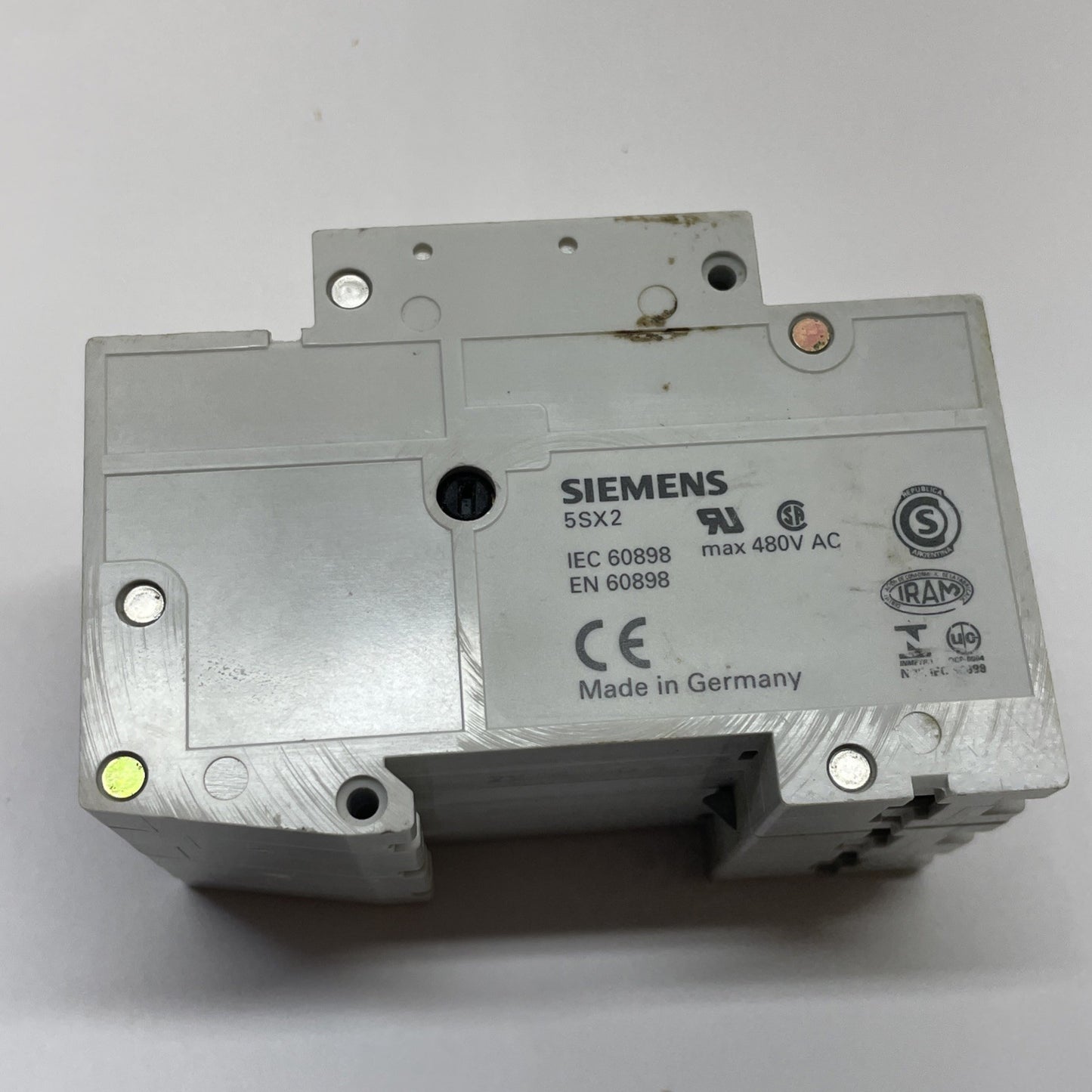 Siemens 5SX23 D4 4A 3-Pole MCB 480V DIN Breaker