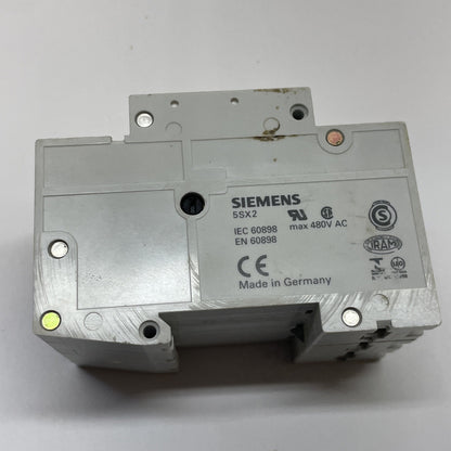Siemens 5SX23 D4 4A 3-Pole MCB 480V DIN Breaker