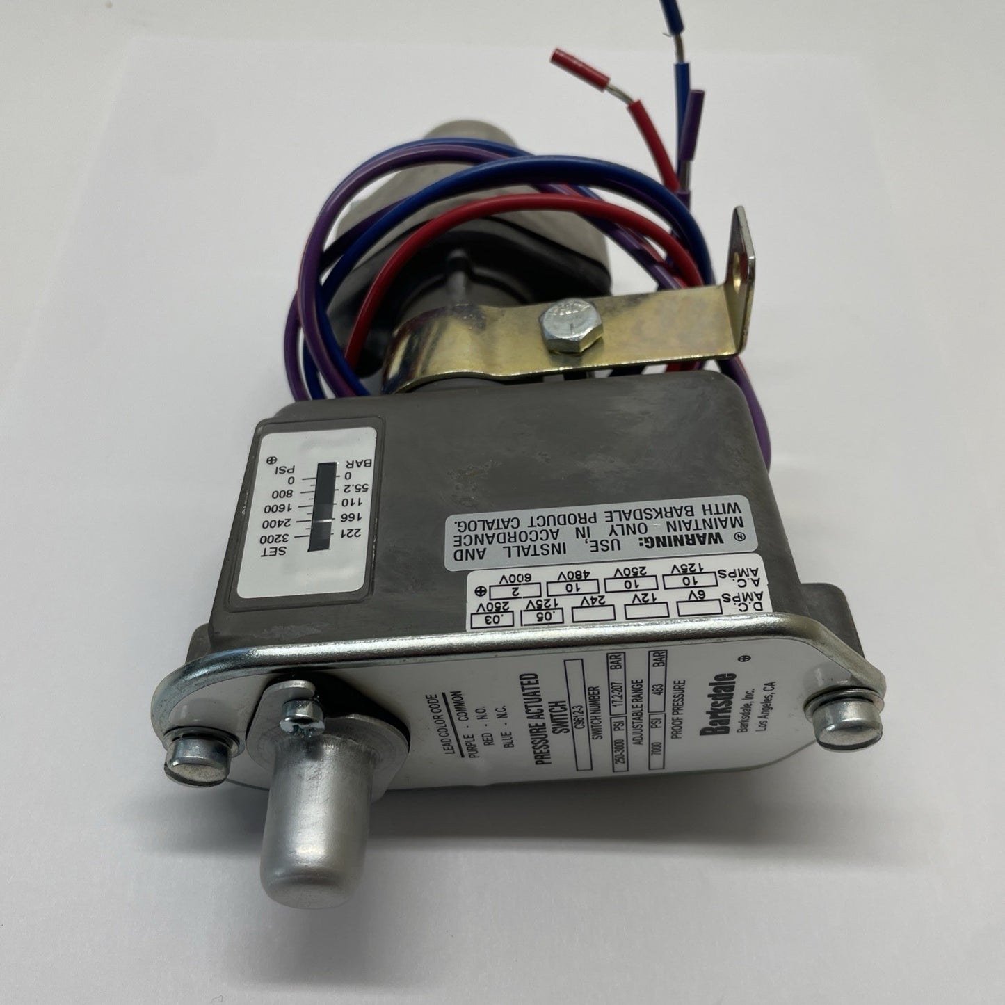Barksdale C9612-3 Sealed Piston Pressure Switch 250-3000 PSI SPDT