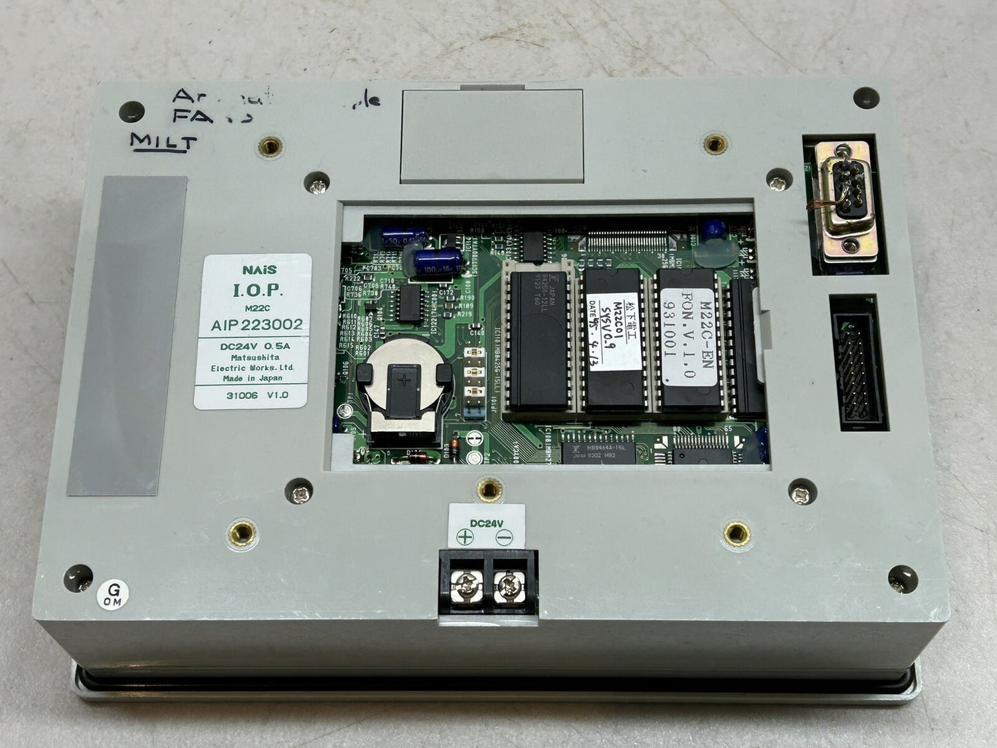 NAIS I.O.P. UNIT / AIP223002 OPERATOR INTERFACE PANEL / USED AS A SAMPLE