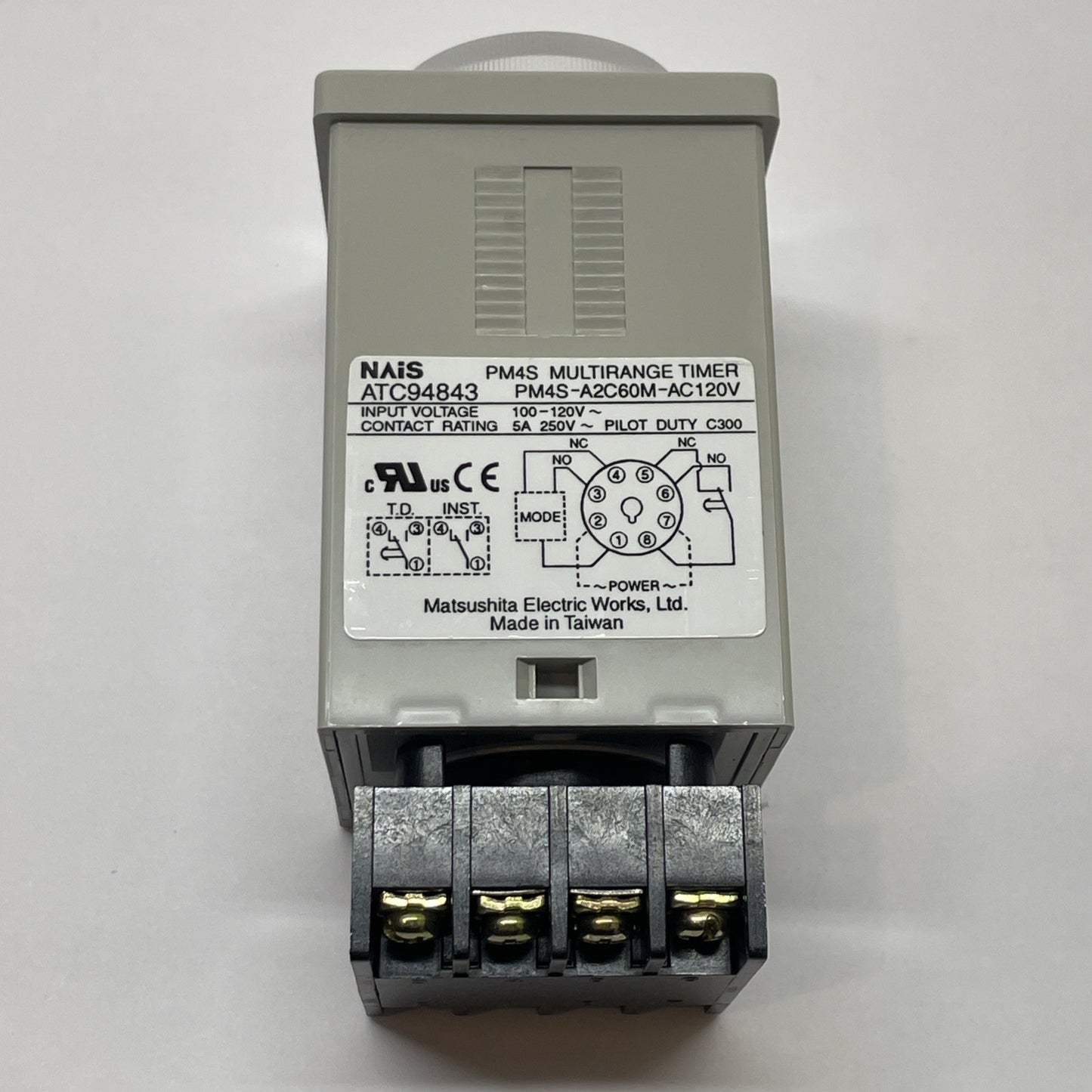 NAIS ATC94843 / PM4S-A2C60M-AC120V Multi-Range Timer Analog 0.5s-60min