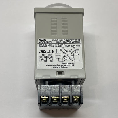 NAIS ATC94843 / PM4S-A2C60M-AC120V Multi-Range Timer Analog 0.5s-60min