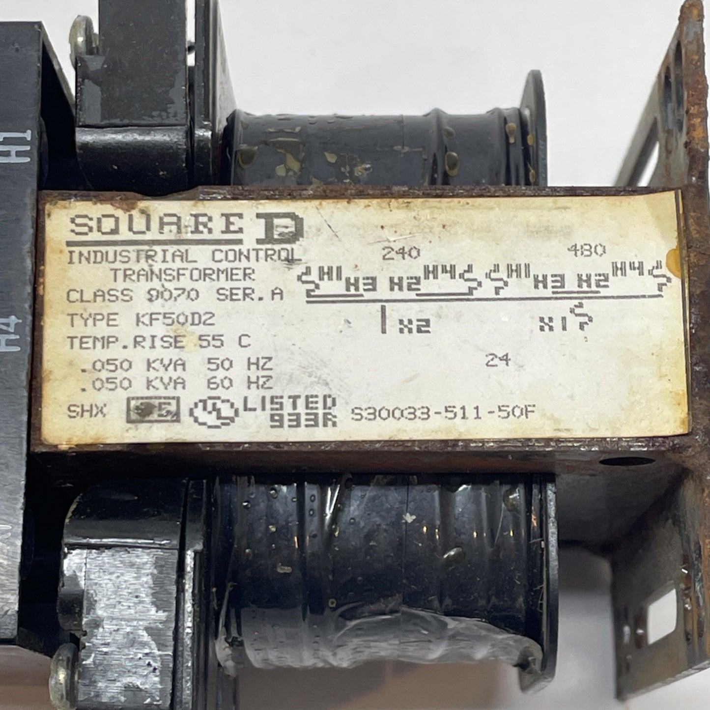 Square D 9070-KF50D2 / 9070-TF50D2 Control Transformer 50 VA 240/480 V - 24 V