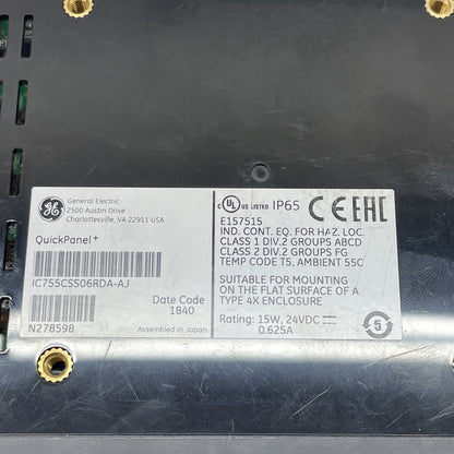 IC755CSS06RDA-AJ GE Emerson QuickPanel+ 6″ HMI Touch Screen Operator Panel