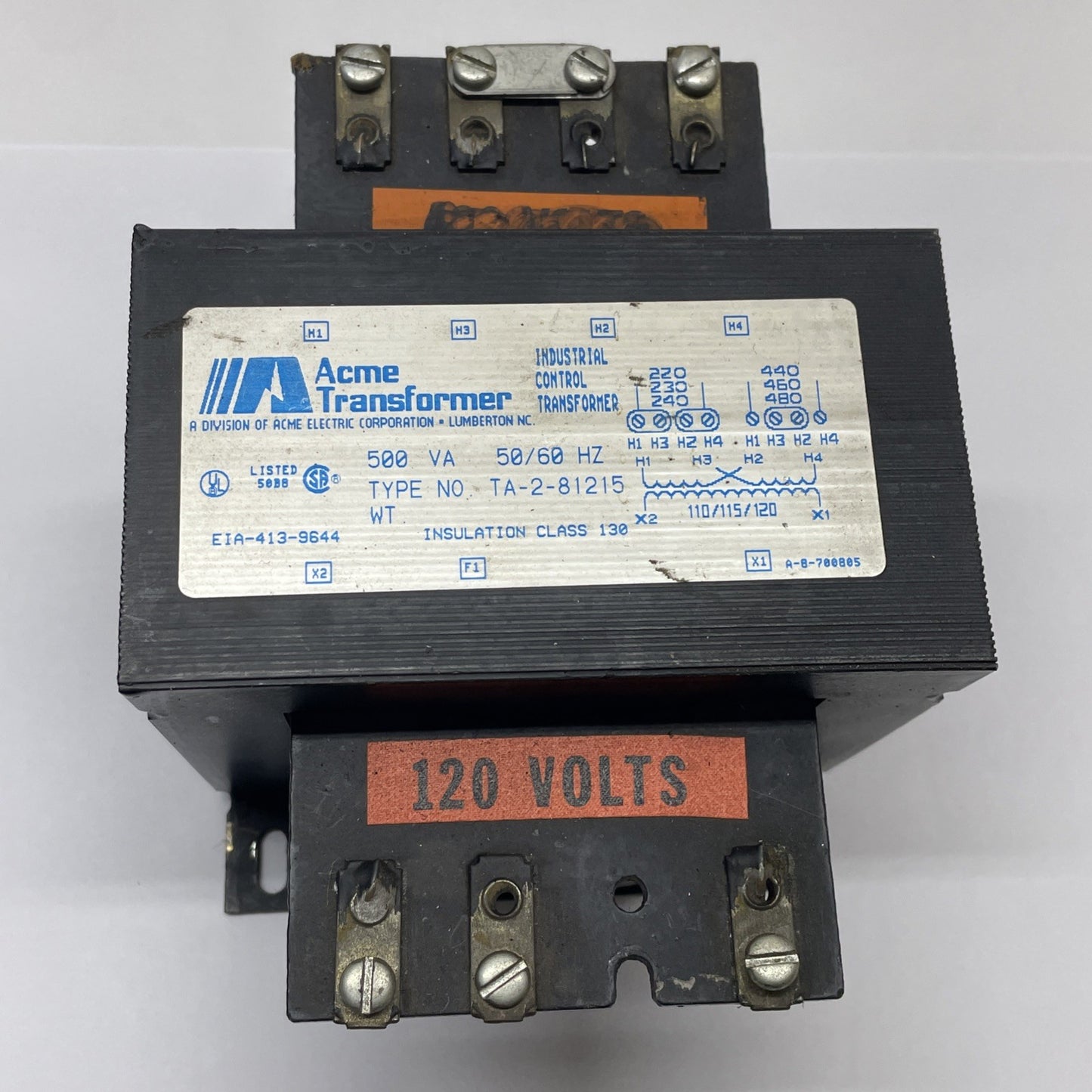 Acme Electric TA-2-81215 500VA Industrial Control Transformer 240/480-to-120V