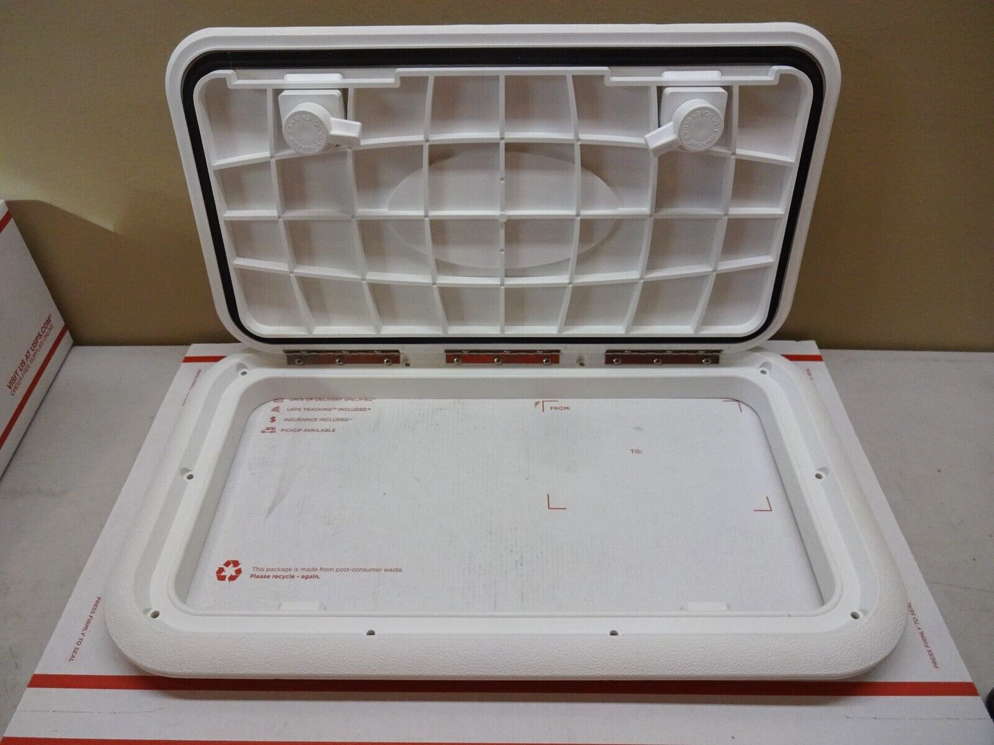 BECKSON INSPECTION HATCH 11" X 19" OD / 9" X 17" ID WHITE FLAG ANCHOR DESIGN NEW