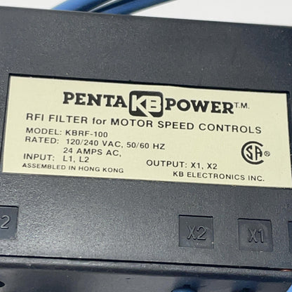 PENTA POWER KBRF-100 / 9107 KB ELECTRONICS RFI FILTER FOR SPEED CONTROL / NEW