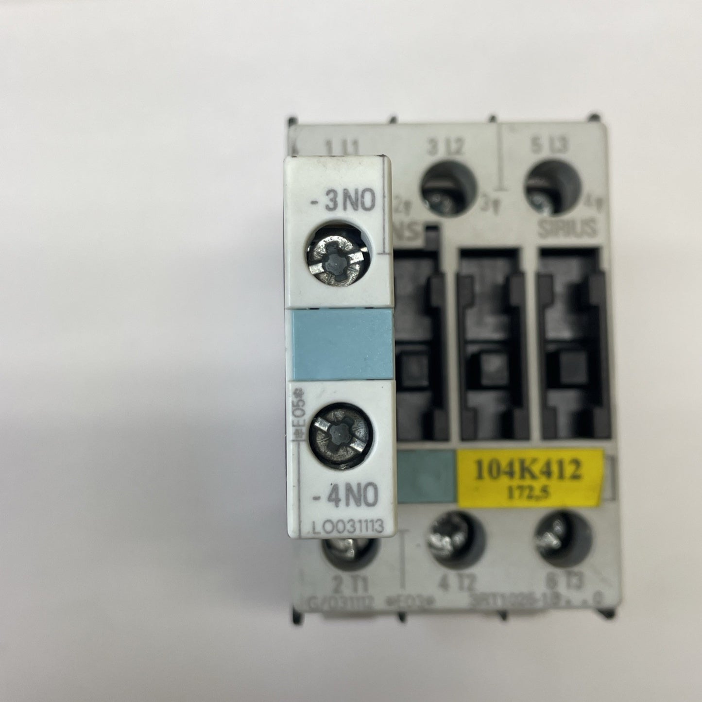 Siemens 3RT1025-1B..0 Contactor w/ 3RH1921-1CA10 Aux Contact Block