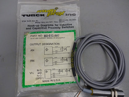TURCK BI2-G12-AN7 / BI2-G12-AN7/AP7 / 10-30V 2MM RANGE PROXIMITY SENSOR / NEW