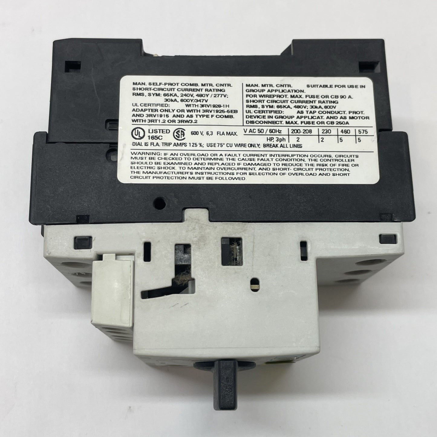 Siemens 3RV1021-1GA10 Motor Protection Circuit Breaker 4.5-6.3 A