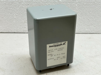 TECHNIPOWER NP-31.5-0.750D / INPUT 105-125VAC / POWER SUPPLY 400HZ / 31.5 VDC OP