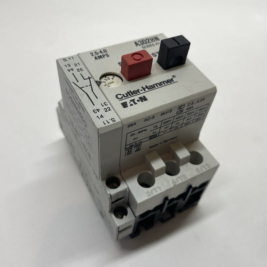 Eaton Cutler Hammer A302HN Manual Motor Starter 2.5–4A Motor Protector