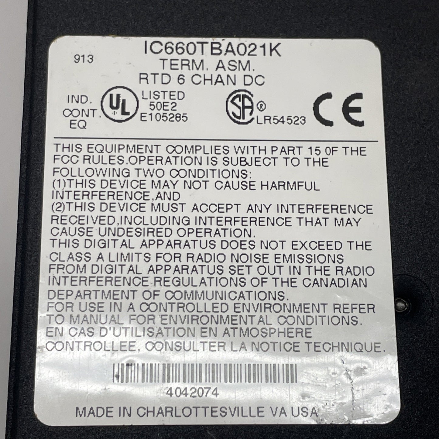 GE Fanuc IC660BBA021 Genius RTD Input Module IC660EBA021K + IC660TBA021K 24/48VD