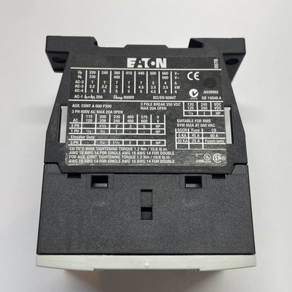 Eaton XTCE007B01 Contactor 3‑Pole 7A IEC Motor Control