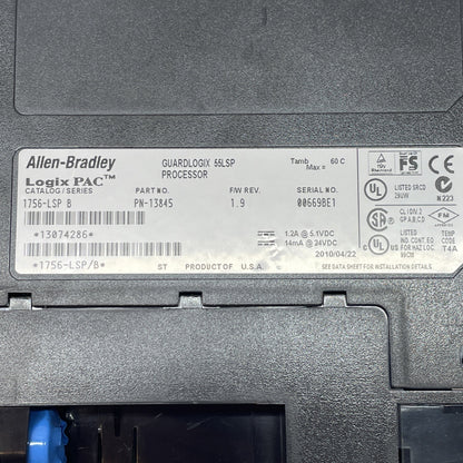 Allen Bradley Guardlogix Processor Module 1756-LSP Logix55LSP B 55LSP PN-13845
