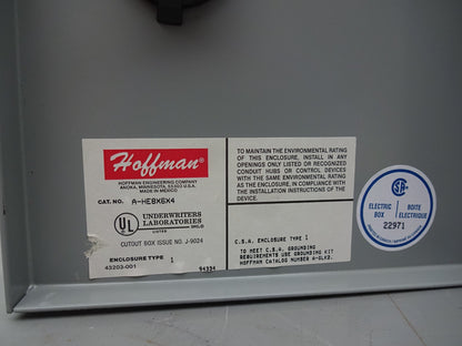 MOORE DCA/4-20MA/SH2/117AC-DPDT-GP / DC CURRENT ALARM / WITH HOFFMAN A-HE8X6X4