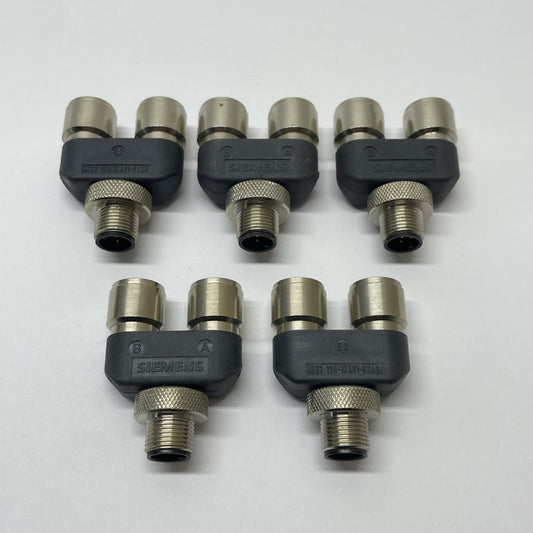 (LOT OF 5) Siemens 6ES7 194-1KA01-0XA0 Y-Connector 5-pole M12 ET 200