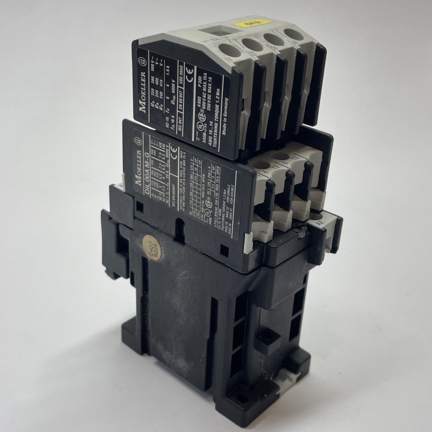 Moeller DIL00AM-G 24VDC 3-Pole Contactor 20A IEC Motor Control w/ 31DILM