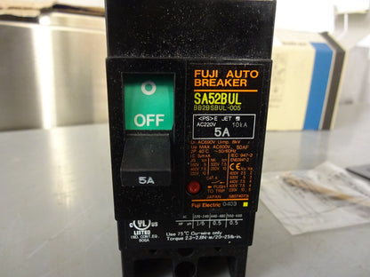 FUJI ELECTRIC SA52BUL / AUTO-BREAKER / BB2BSBUL-005 / 5A 2P AC600V / NEW