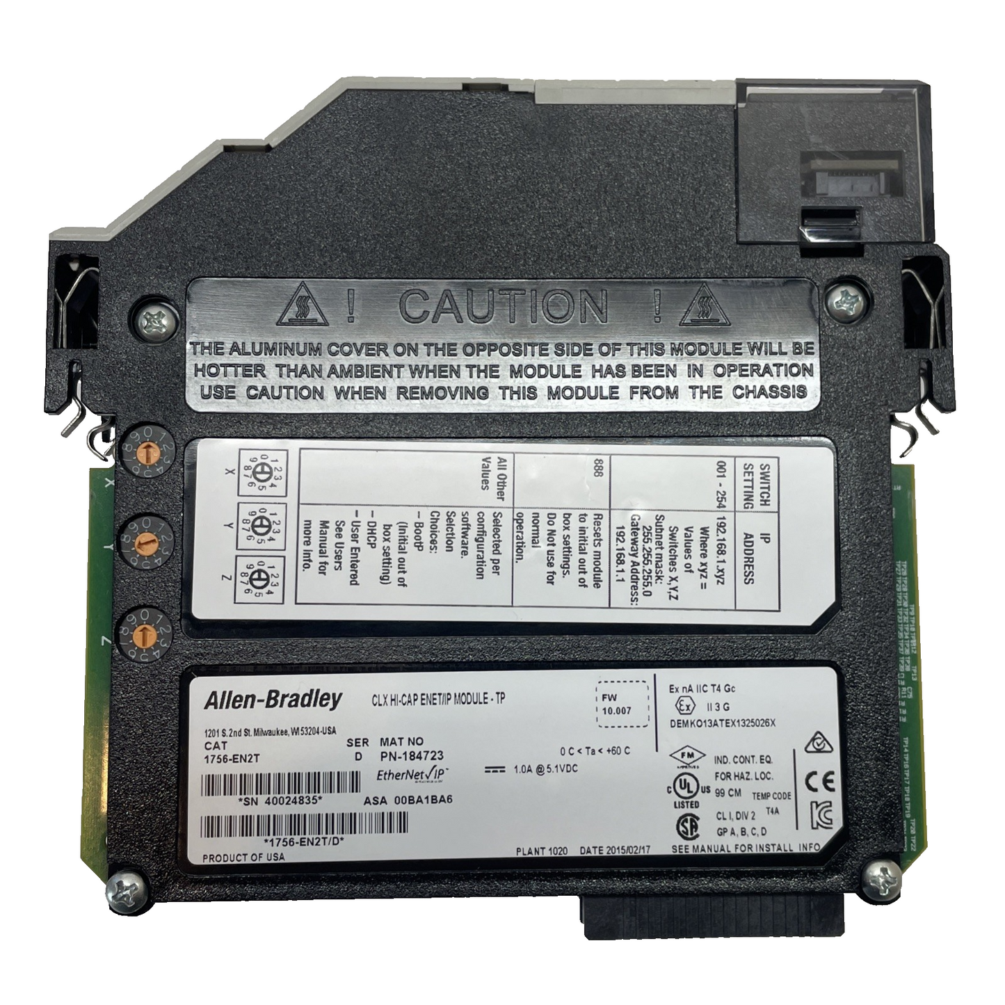 Allen‑Bradley 1756‑EN2T Ser D ControlLogix Ethernet/IP Module