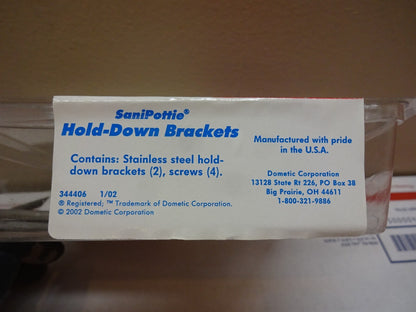 SEALAND DOMETIC 310239 / SANIPOTTIE HOLD-DOWN BRACKETS FITS 945 965 MSD / NEW