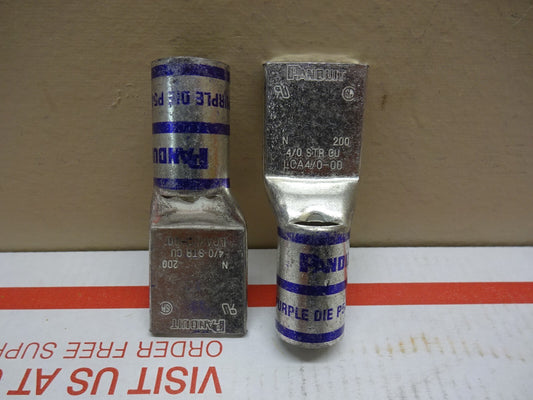 PANDUIT LCA4/0-00 / 4/0 STR CU COPPER LUGS  BLANK TONGUE TYPE LCA / NEW LOT OF 2