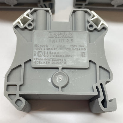 Phoenix Contact Typ UT 2,5 Grey Terminal Block 1000V 2.5mm 26-12 AWG (LOT OF 30)