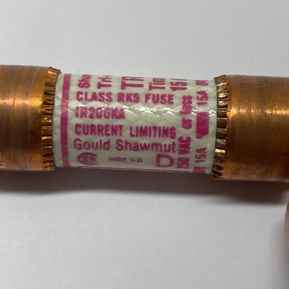 Gould Shawmut TR15R  15A 250V AC Time-Delay Class RK5 Fuse (LOT OF 2)