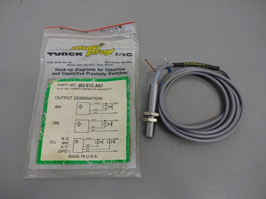 TURCK BI2-G12-AN7 / BI2-G12-AN7/AP7 / 10-30V 2MM RANGE PROXIMITY SENSOR / NEW