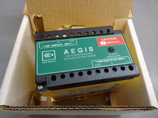 CUTLER HAMMER AGSHWCH120N03XS / POWERLINE FILTER HARD WIRE 3AMP 120VA / NEW