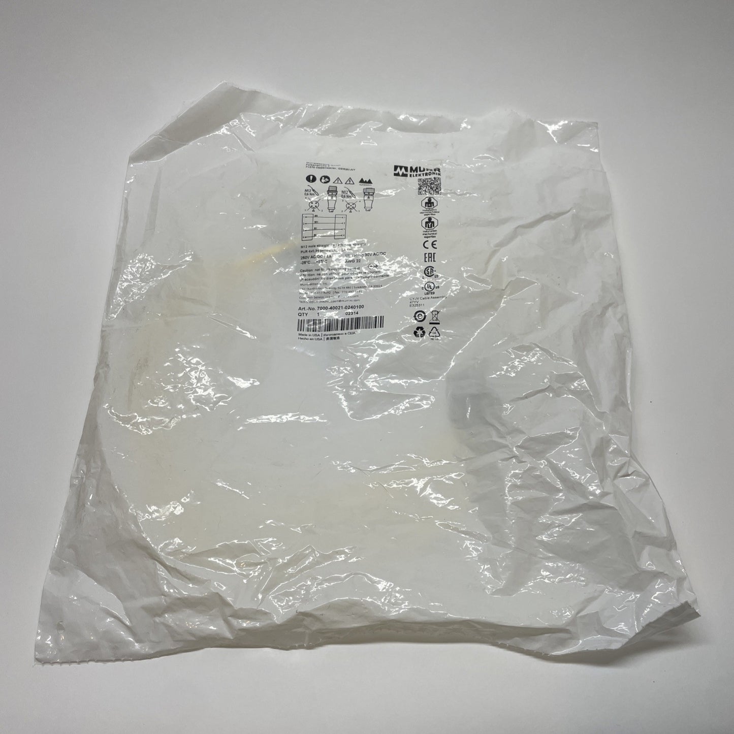 Murr Elektronik 7000-40021-0240100 M12 Male / Female Straight Cable Cordset