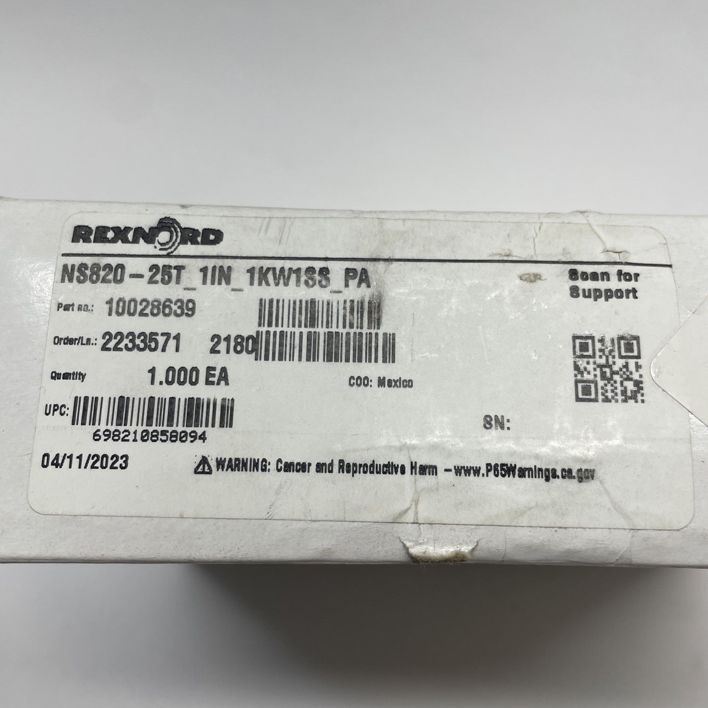 Rexnord NS820-25T 1IN 1KW1SS PA 1″ Bore Split Sprocket 820 Series 10028639