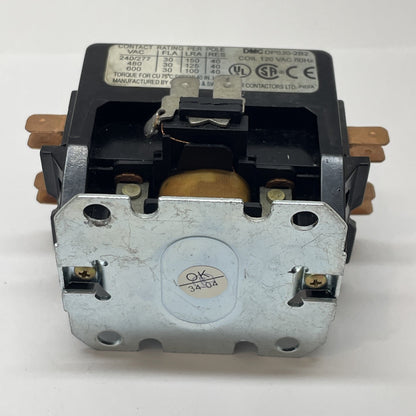 DMC DP030-2B2 120 VAC 60Hz CONTACTOR DP0302B2