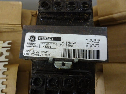 GE 9T58K2874 / CONTROL TRANSFORMER / SINGLE PHASE 60HZ 0.075kVA TYPE IP