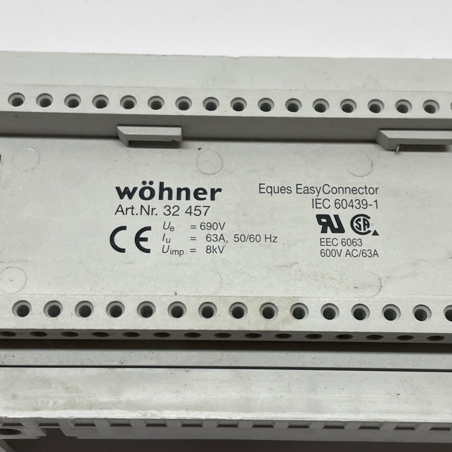 Wöhner 32457 Busbar Adapter 63A / 600V AC EEC 6063