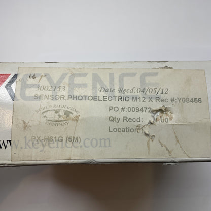 Keyence PX-H61G Industrial Photoelectric Sensor Head Reflective Armored M12 (5M)