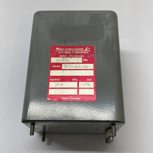TECHNIPOWER NP-31.5-0.750 / INPUT 105-125VAC / POWER SUPPLY 400HZ / 31.5 VDC