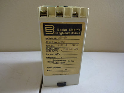BASLER ELECTRIC BE4-47N / STYLE 3A4N2 / PHASE BALANCE UNDERVOLTAGE RELAY